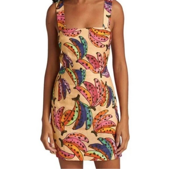 FARM Rio Dresses & Skirts - NWT Farm Rio Banana Bunch Back Belt Mini Dress